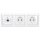 Busch-Jaeger Busch-balance SI Set: 1x Rutenbeck Anschlussdose flex 136104030 mit Zentralscheibe + 2x 20 EUC-914 SCHUKO® Steckdosen-Einsatz + 1x 1723-914 3-fach Rahmen Alpinweiß