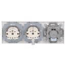 Busch-Jaeger Busch-balance SI Set: 1x Rutenbeck Anschlussdose 136104070 UAE-Cat.6A iso-8/8 Up 0 mit Zentralscheibe 2-fach + 2x 20 EUC-914 Steckdose + 1x 1723-914 3-fach Rahmen Alpinweiß