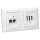 Busch-Jaeger Busch-balance SI Set: 1x Rutenbeck Anschlussdose 136104070 UAE-Cat.6A iso-8/8 Up 0 + Zentralscheibe + 1x Telefondose TAE 3x6 NFN Up0 rw + Zentralscheibe + 1x 1722-914 2-fach Rahmen Alpinweiß