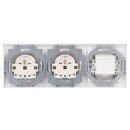 Busch-Jaeger Busch-balance SI Set: 1x Rutenbeck Anschlußdose TAE 3x6 NFN Up0 rw mit Zentralscheibe + 2x  20 EUC-914 Steckdose + 2513/914 3-fach Rahmen Alpinweiß