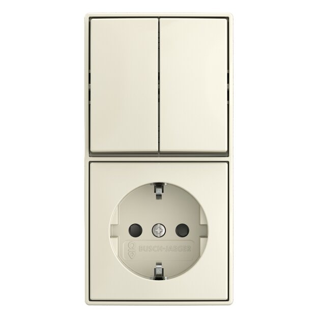 Busch-Jaeger 2601/5/20 EAPBJ-522 Kombination Wippschalter Serienschaltung SCHUKO® Steckdose Safety+ Aufputz 2TKA00005539
