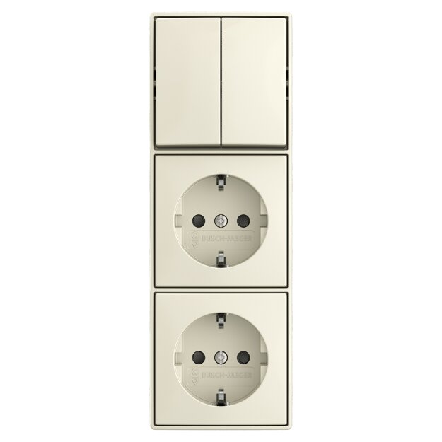 Busch-Jaeger 2601/5/20/2 EAPBJ-522 Kombination Wippschalter Serienschaltung SCHUKO® Doppelsteckdose Safety+ 2TKA00005547