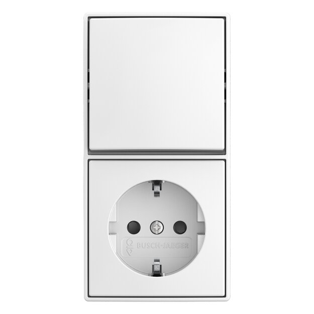 Busch-Jaeger 2601/6/20 EAPBJ-524 Kombination Wippschalter Aus- und Wechselschaltung/ SCHUKO® Steckdose Safety+ 2TKA00005536