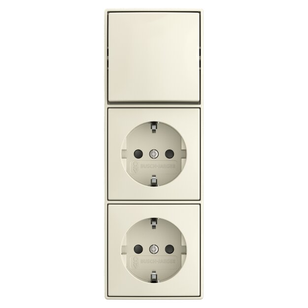 Busch-Jaeger 2601/6/20/2 EAPBJ-522 Kombination Wippschalter Aus/Wechselschaltung SCHUKO® Doppelsteckdose Safety+ 2TKA00005545
