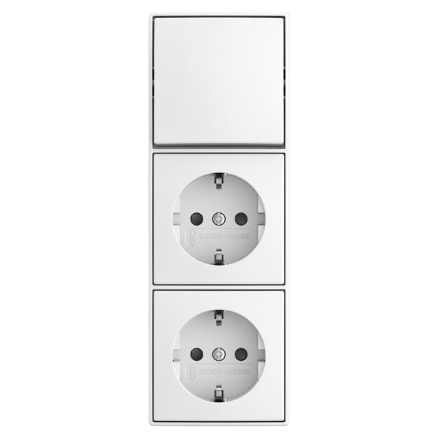 Busch-Jaeger 2601/6/20/2 EAPBJ-524 Kombination Wippschalter Aus/Wechselschaltung SCHUKO® Doppelsteckdose Safety+ 2TKA00005544