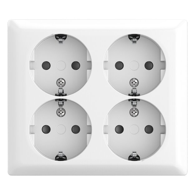 Busch-Jaeger 404 EAB-524 4fach Steckdose SCHUKO Safety+ Aufputz 2TKA00005535