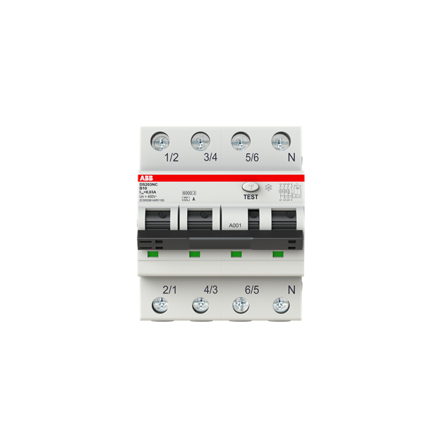ABB 2CSR256140R1105 DS203NCA-B10/003 FI/LS-Schalter 6kA 3P+N Typ A B 10 30mA