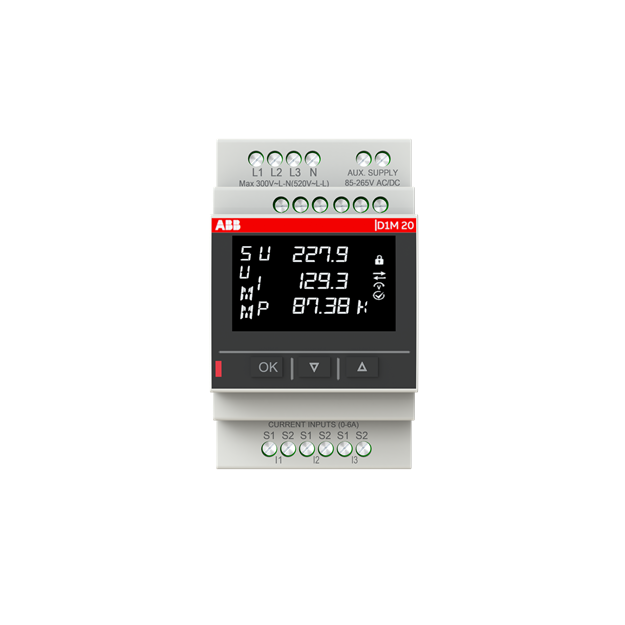 ABB 2TAZ665054R2000 D1M 20 TCP/IP Multimessgerät Modbus TCP  Klasse 0 5 2 DI  2 DO  LCD-Display