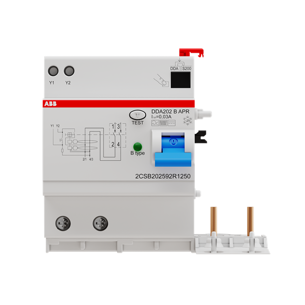 ABB 2CSB202592R1250 DDA202 B APR 25/0 03 FI-Block für S202 2P  allstromsensitiv  25A  30mA