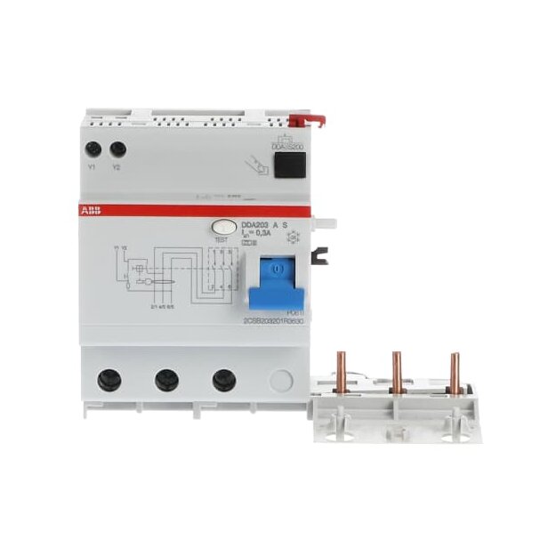 ABB 2CSB203201R3630 DDA203AS-63/0 3 FI-Block für S203 3P Typ A 63A 300mA selektiv