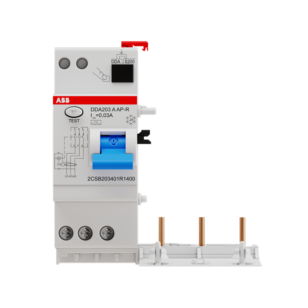 ABB 2CSB203401R1400 DDA203A-40/0 03AP-R FI-Block für S203 3P Typ A 40A 30mA kurzzeitverzögert