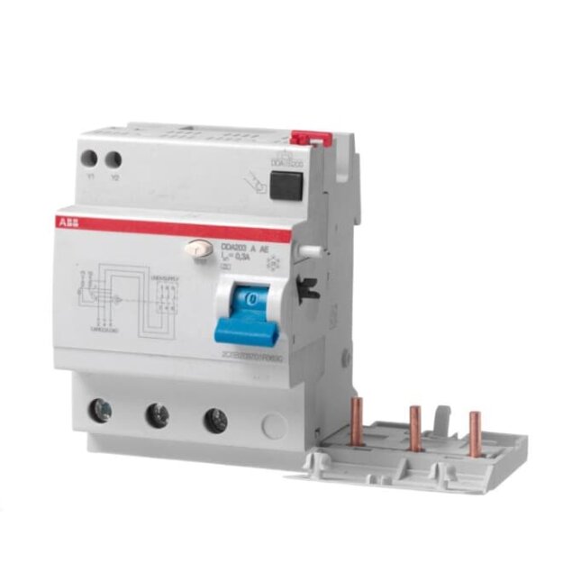 ABB 2CSB203701R3630 DDA203A-63/0 3AE FI-Block für S203 3P Typ A 63A 300mA Not Aus Funktion
