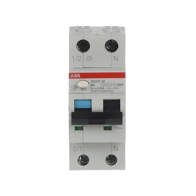 ABB 2CSR275580R1065 DS201MF-B6/0 03 FI/LS-Schalter 10kA  1P+N  Typ F  B 6  30mA