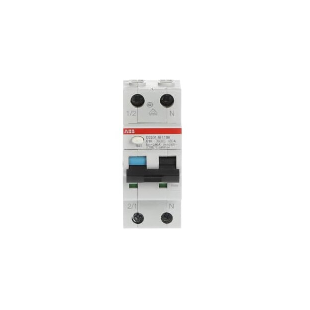 ABB 2CSR275189R1164 DS201MA-C16/0 03-FI/LS-Schalter 110V 10kA 1P+N TypA  C16 30mA für 110V AC-Netz