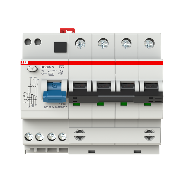 ABB 2CSR254101R1067 DS204A-K6/0 03 FI/LS-Kombination 6kA 4P Typ A K 6A 30mA