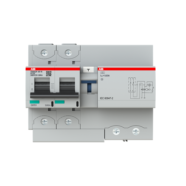 ABB 2CCG001341R0001 DS802P-K125/0.03AP-R FI/LS-Kombination Icu=50kA  240/415V AC  kurzzeitverzögert