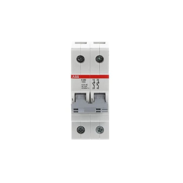 ABB 2CDE282001R1100 E202/100G Trennschalter 2P 100A Schaltgriff grau