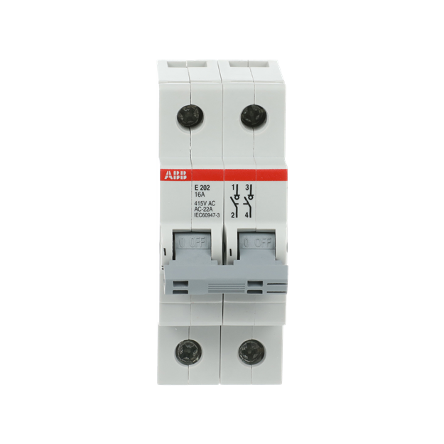 ABB 2CDE282001R1016 E202/16G Trennschalter 2P 16A Schaltgriff grau