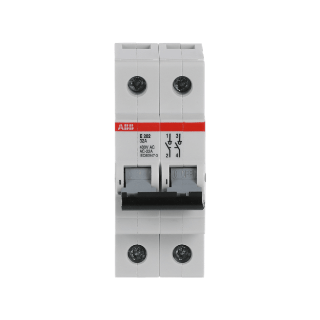 ABB 2CDE282001R1032 E202/32G Trennschalter 2P 32A Schaltgriff grau