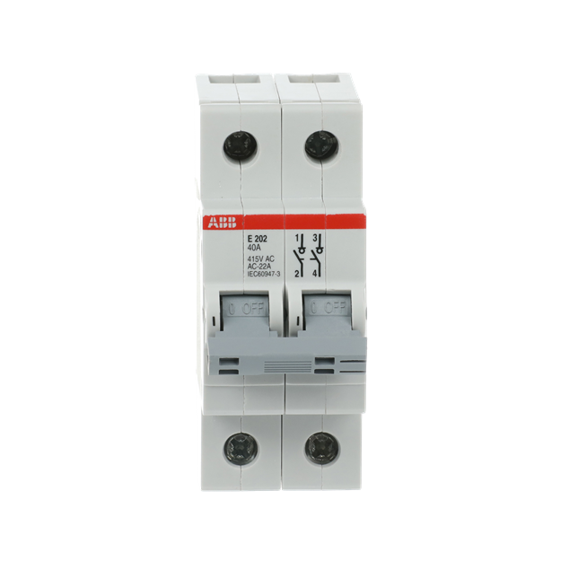 ABB 2CDE282001R1040 E202/40G Trennschalter 2P 40A Schaltgriff grau