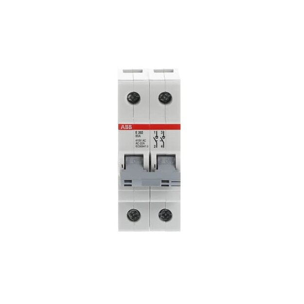 ABB 2CDE282001R1080 E202/80G Trennschalter 2P 80A Schaltgriff grau