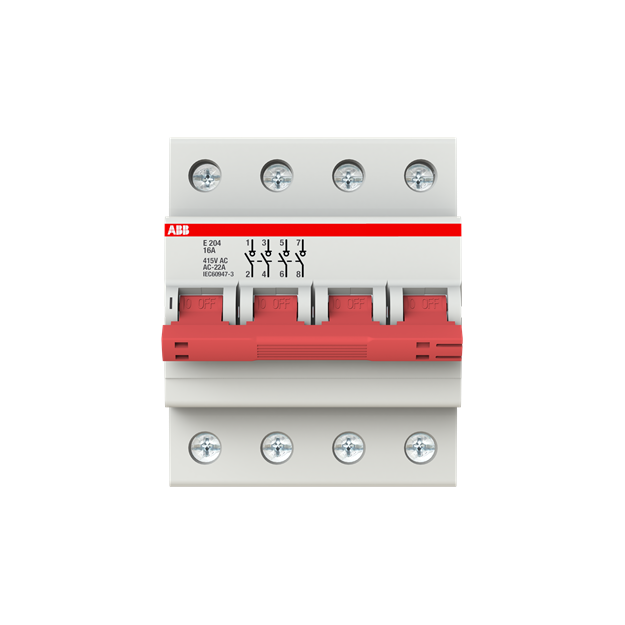 ABB 2CDE284001R0016 E204/16R Trennschalter 4P 16A Schaltgriff rot