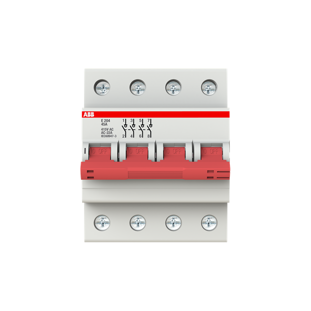 ABB 2CDE284001R1045 E204/45G Trennschalter 4P 45A Schaltgriff grau