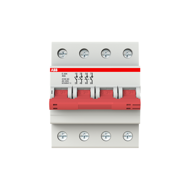 ABB 2CDE284001R0045 E204/45R Trennschalter 4P 45A Schaltgriff rot