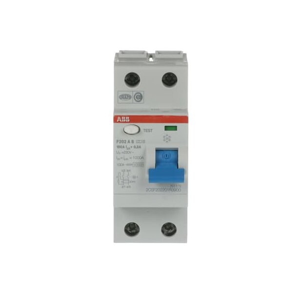 ABB 2CSF202201R3900 F202AS-100/0 3 FI-Schutzschalter 2P Typ A 100A 300mA selektiv