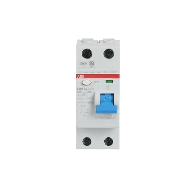 ABB 2CSF202201R2630 F202AS-63/0 1 FI-Schutzschalter 2P Typ A 63A 100mA selektiv