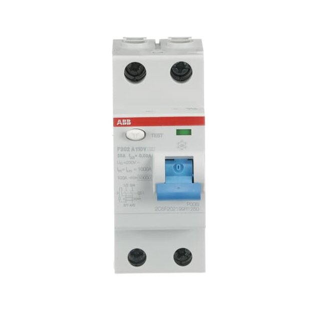 ABB 2CSF202199R1250 F202A-25/0 03 FI-Schalter Typ A 110V RCCB 2P 25A 30mA für 110V AC-Netz