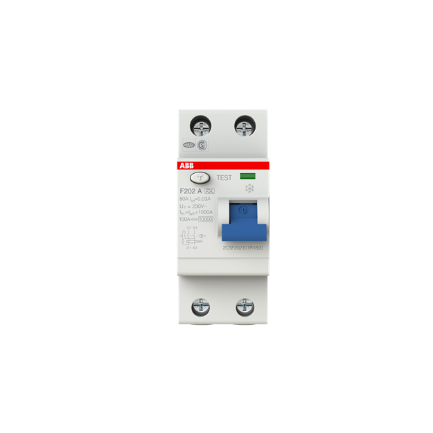ABB 2CSF202101R1800 F202A-80/0 03 FI-Schutzschalter 2P Typ A 80A 30mA
