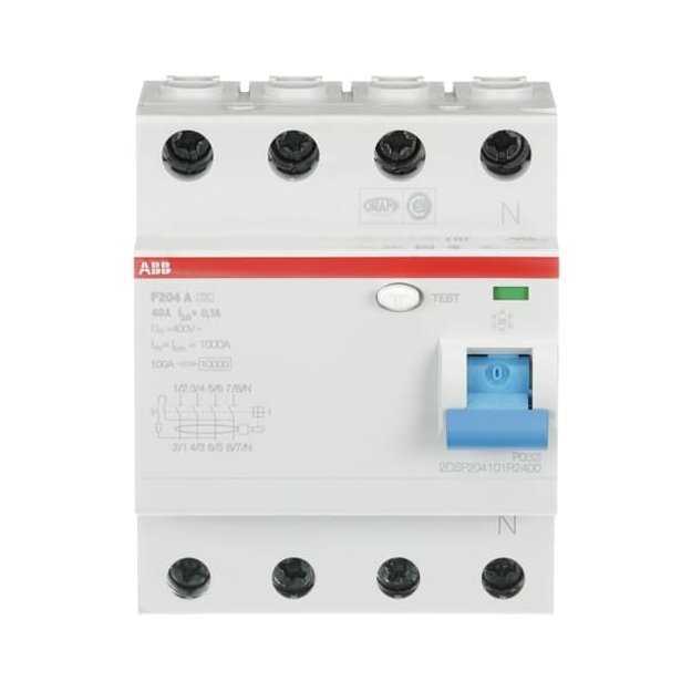 ABB 2CSF204101R2400 F204A-40/0 1 FI-Schutzschalter 4P Typ A 40A 100mA