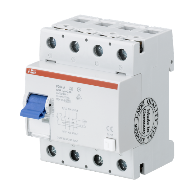 ABB 2CSF204123R4950 F204A-125/0 5L FI-Schutzschalter 4P Typ A 125A 500mA N links