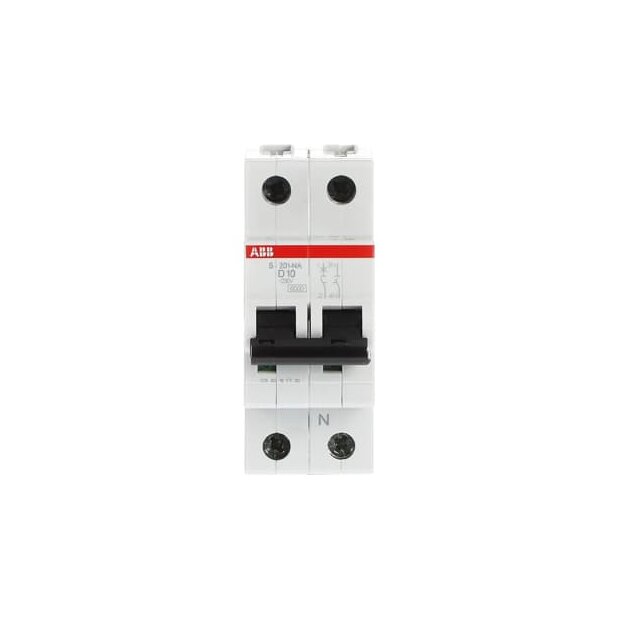 ABB 2CDS251103R0101 S201-D10NA Sicherungsautomat D-Charakteristik  6 kA  10 A  1P+NA