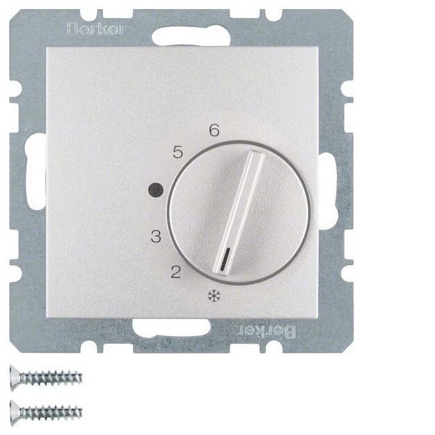 Berker 20261404 Temperaturregler mit Wechsler und Zentralstück S.1/B.3/B.7 Alu matt