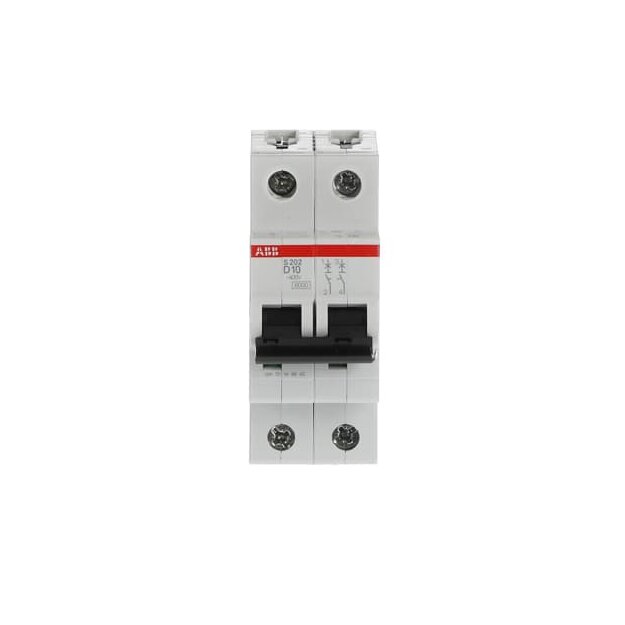 ABB 2CDS252001R0101 S202-D10 Sicherungsautomat D-Charakteristik  6 kA  10 A  2P