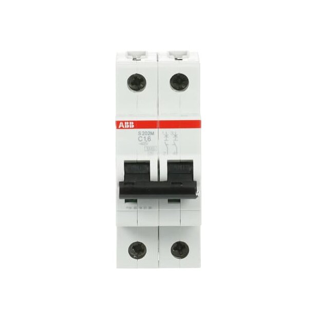 ABB 2CDS272001R0974 S202M-C1.6 Sicherungsautomat C-Charakteristik  10 kA  1.6 A  2P