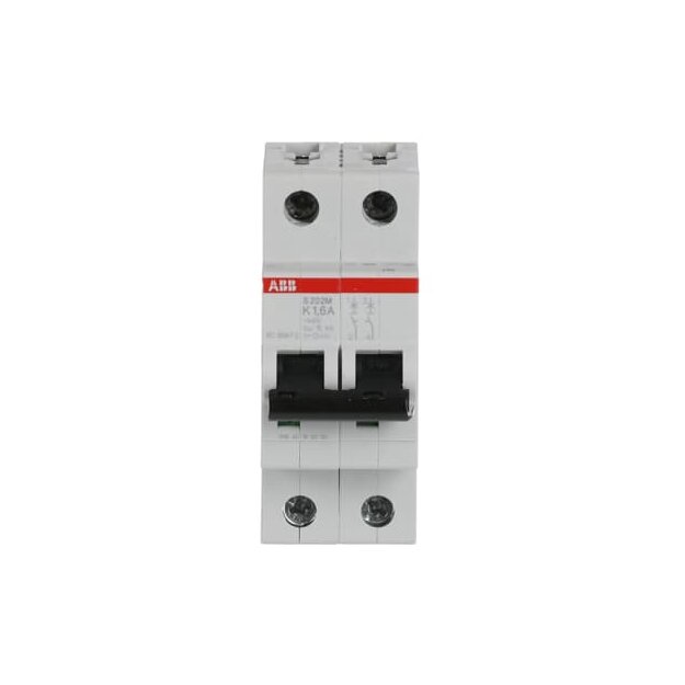 ABB 2CDS272001R0257 S202M-K1.6 Sicherungsautomat K-Charakteristik  10 kA  1.6 A  2P