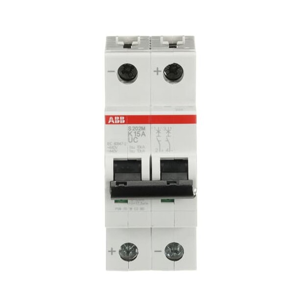 ABB 2CDS272061R0457 S202M-K15UC Sicherungsautomat K-Charakteristik  10 kA  15 A  2P