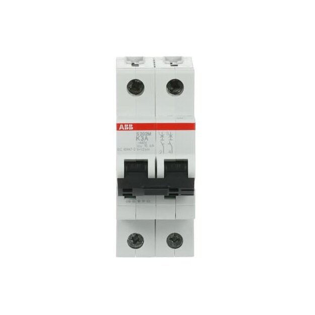 ABB 2CDS272001R0317 S202M-K3 Sicherungsautomat K-Charakteristik  10 kA  3 A  2P