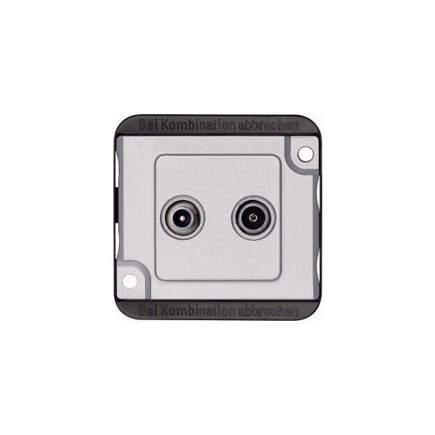 Merten 299460 BK-/Sat-Antennenstichdose 2-fach mattsilber PANZER