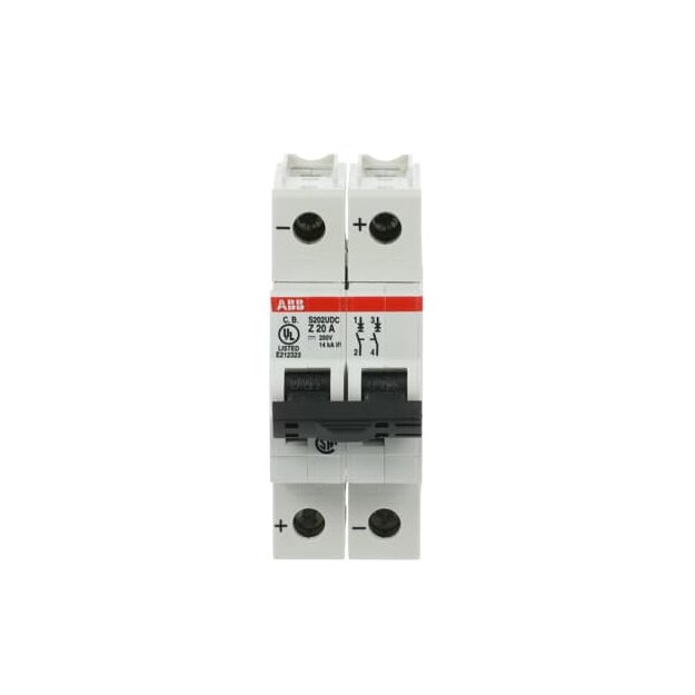 ABB 2CDS272517R0488 S202UDC-Z20 Sicherungsautomat Z-Charakteristik  14 kA  20 A  2P  UL489