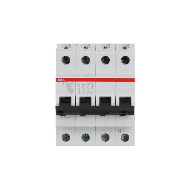 ABB 2CDS253103R0634 S203-C63NA Sicherungsautomat C-Charakteristik  6 kA  63 A  3P+NA
