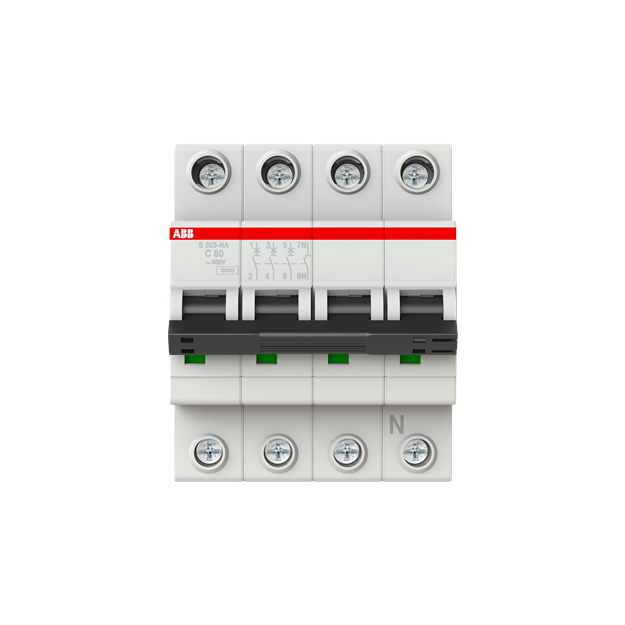 ABB 2CDS253103R0804 S203-C80NA Sicherungsautomat C-Charakteristik  6kA  80A  3P +NA