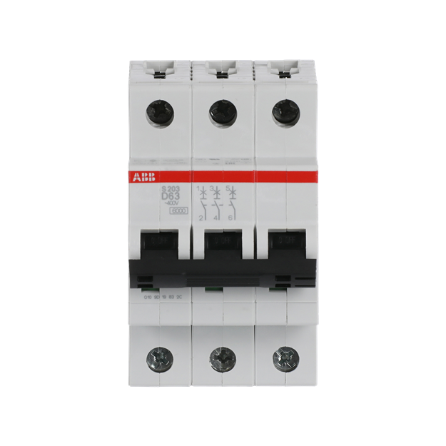 ABB 2CDS253001R0631 S203-D63 Sicherungsautomat D-Charakteristik  6 kA  63 A  3P