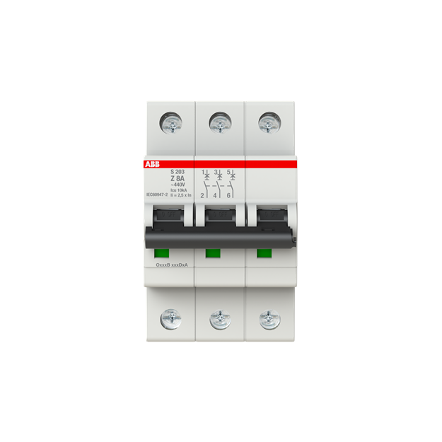 ABB 2CDS253001R0408 S203-Z8 Sicherungsautomat Z-Charakteristik  6 kA  8 A  3P