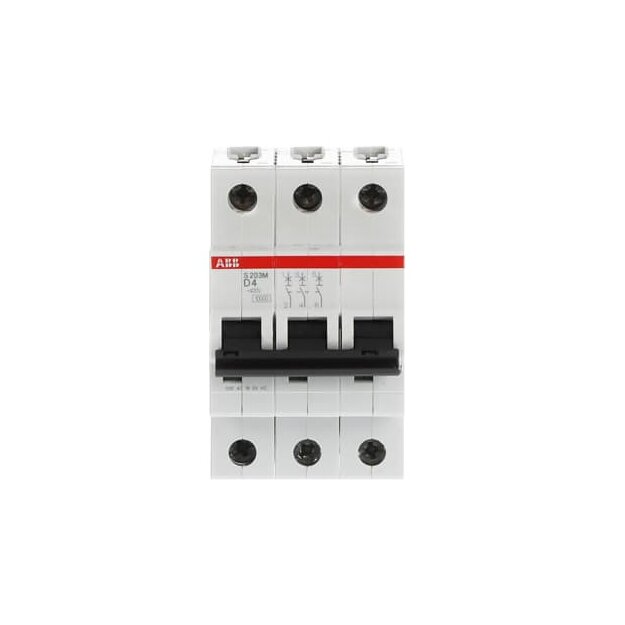 ABB 2CDS273001R0041 S203M-D4 Sicherungsautomat D-Charakteristik  10 kA  4 A  3P
