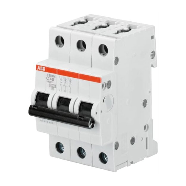 ABB 2CDS273001R0257 S203M-K1.6 Sicherungsautomat K-Charakteristik  10 kA  1.6 A  3P