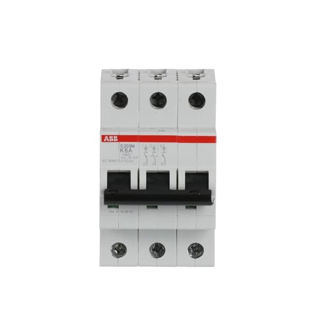 ABB 2CDS273001R0377 S203M-K6 Sicherungsautomat K-Charakteristik  10 kA  6 A  3P